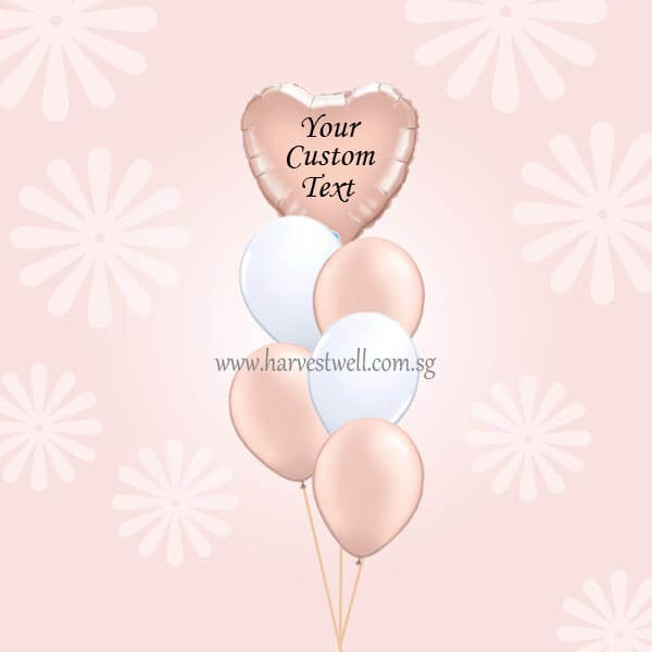Customize Rose Gold Foil Balloon On Top Balloon Bouquet